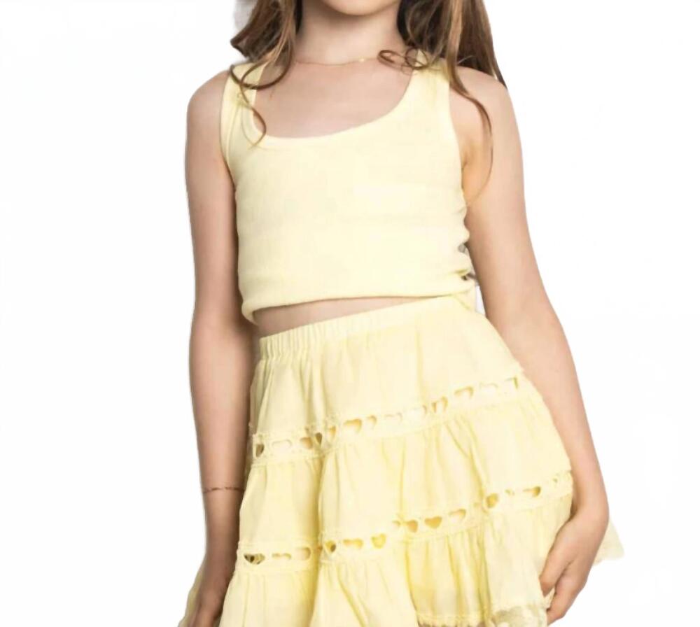 NEW THEME harlow heart cut out tank in pastel yellow